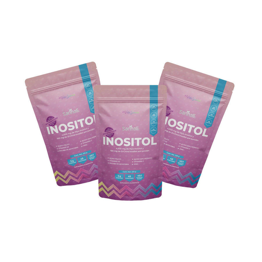 Sannali | Inositol 40:1 Myo Inositol y D - Chiro Inositol, Precursor de Colágeno + Vitamina D3 + Ácido Fólico + Zinc + Prebióticos | Rinde 45 días - 225 gramos - Sannali ®