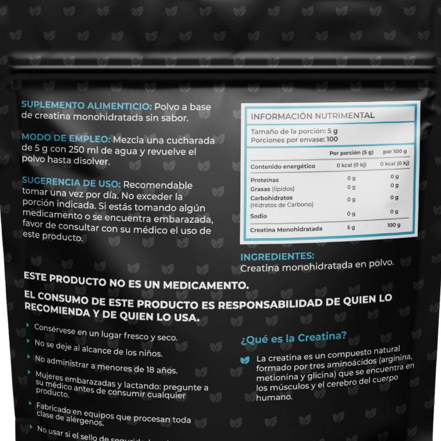 Sannali | Creatina Monohidratada de Alta Pureza Sin Sabor, Preworkout | 500g | 100 porciones - Sannali ®