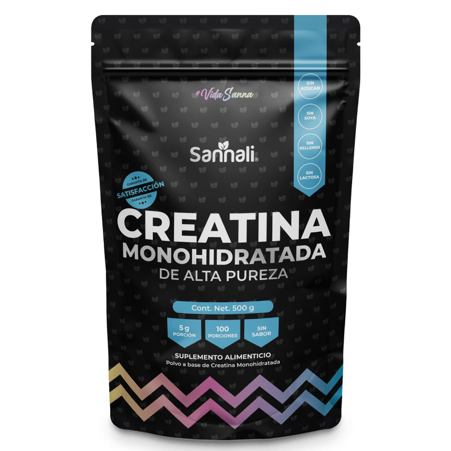 Sannali | Creatina Monohidratada de Alta Pureza Sin Sabor, Preworkout | 500g | 100 porciones - Sannali ®